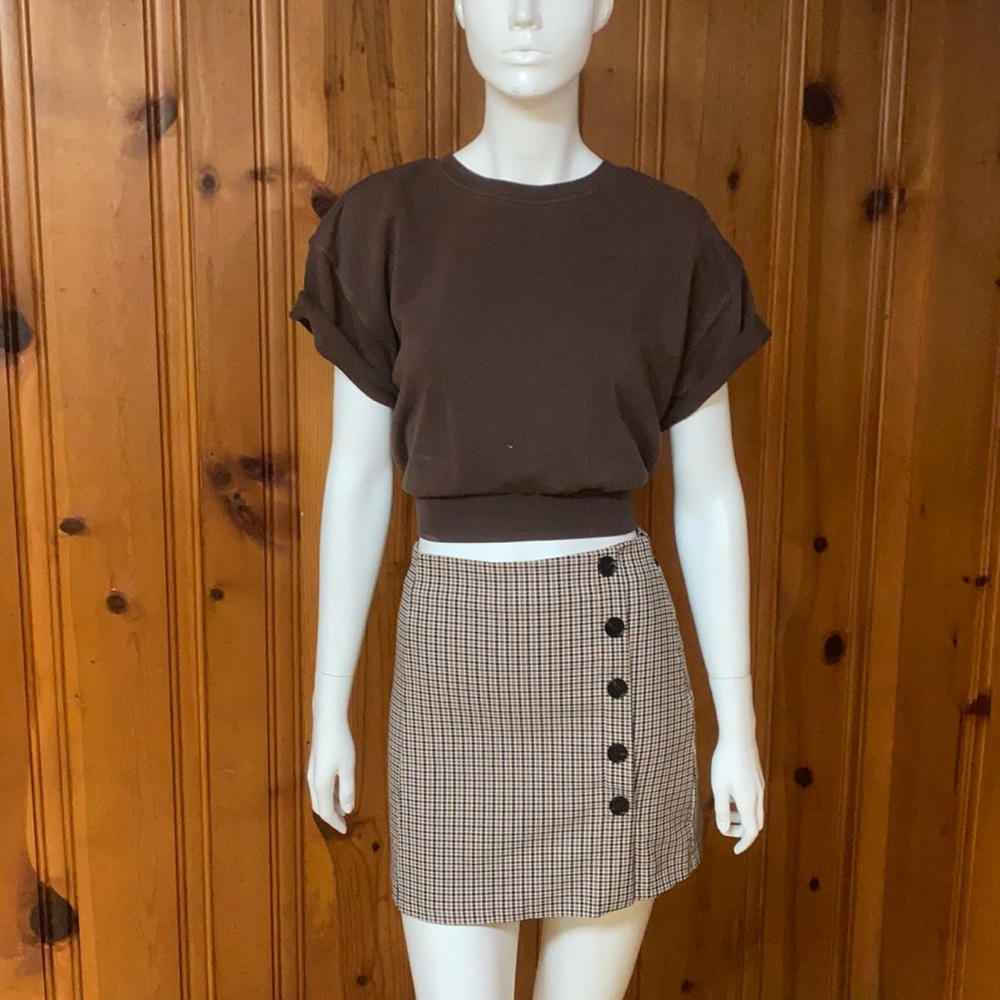 Crop top short sleeve sweatshirt